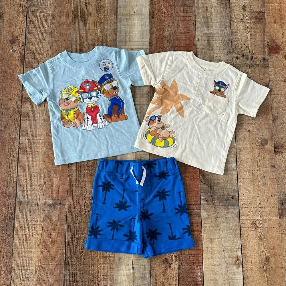 Paw Patrol 2 shirts and shorts set boys 3T